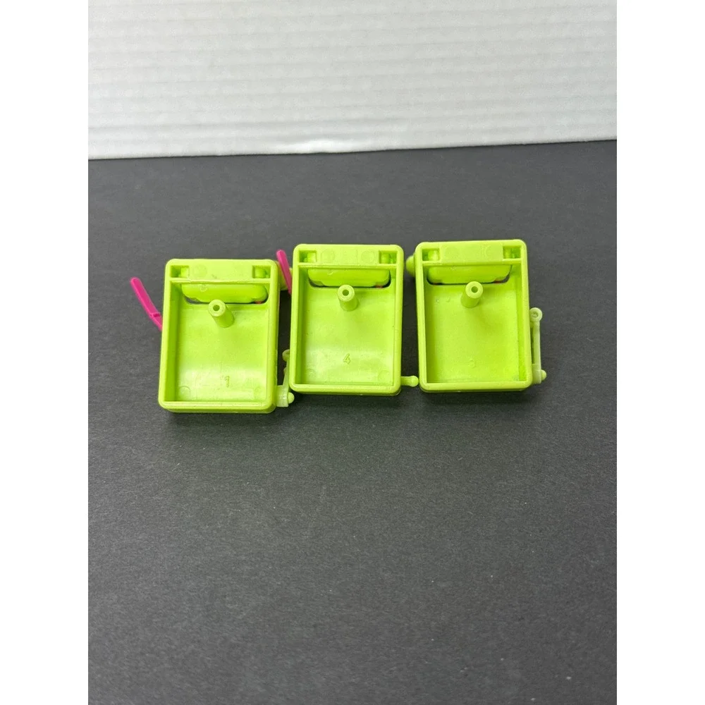 Vintage 1992 Mattel Polly Pocket Starlight Express Airplane Seats Lime Green 3pc